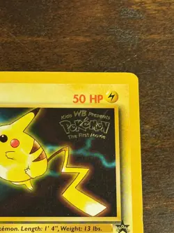 1999 Pokemon Pikachu #4 WOTC Black Star Promo Movie LP Vintage Card - Image 3