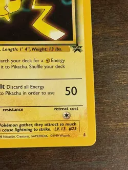 1999 Pokemon Pikachu #4 WOTC Black Star Promo Movie LP Vintage Card - Image 4