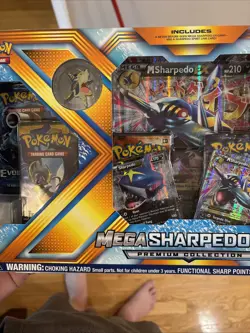 Mega M Sharpedo EX Premium Collection Pokemon Card 6 Boosters XY evolutions - Image 4