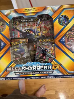 Mega M Sharpedo EX Premium Collection Pokemon Card 6 Boosters XY evolutions - Image 5