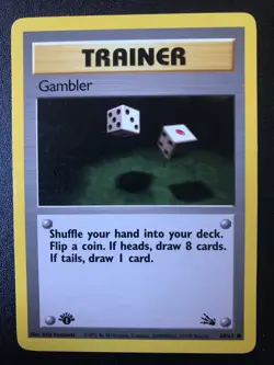 Gambler 60/62 FOSSIL set Pokemon card first edition - Image 1