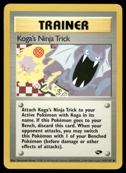Pokemon Cards Koga's Ninja Trick 115/132 Unlimited Gym Challenge Uncommon LP - Image 1