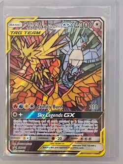 Pokemon Moltres Zapdos Articuno GX TAG TEAM Full Art Holo SM-P Promo SM210 Card - Image 1