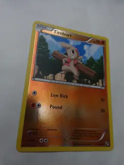 COMMON REVERSE HOLO TIMBURR 59/114 BLACK & WHITE SET POKEMON CARD GO MINT - Image 1