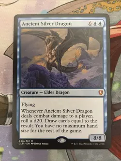 1x Ancient Silver Dragon Regular NM Commander Legends Baldur's Gate MTG - Image 1