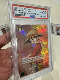 One Piece Monkey D Luffy OP13-118 Red Manga PSA 10 Custom Proxy Replica Display - Image 2
