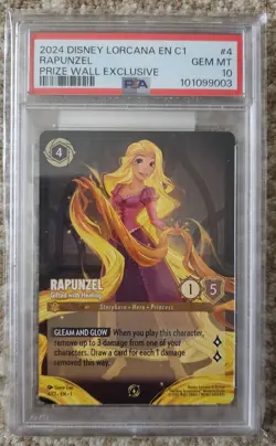 2024 Lorcana Rapunzel Gifted With Healing Prize Wall PSA 10 #4 Authenticity Seal - Image 1