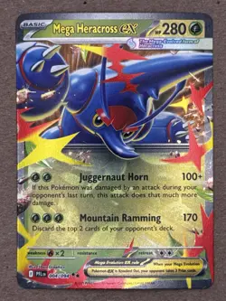 Pokemon TCG Mega Heracross EX Card 004/094 Phantasmal Flames Holo English NM - Image 1