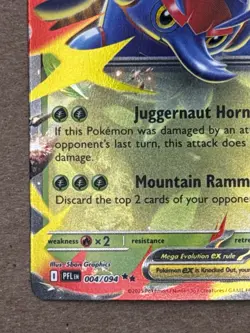 Pokemon TCG Mega Heracross EX Card 004/094 Phantasmal Flames Holo English NM - Image 4
