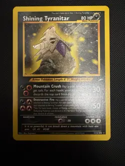 Pokemon Neo Destiny Shining Tyranitar Holo Card 113/105 Mint Condition - Image 1