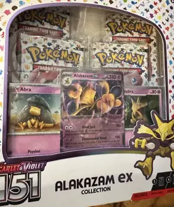 Pokemon Scarlet & Violet 151 Alakazam ex Box 3 Promo Cards 4 Booster Packs - Image 2