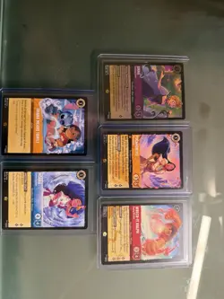 Disney Lorcana Winterspell Lilo Stitch Anna (Foil) Moana Pocahontas 5 Card Lot - Image 1