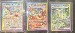 Pokemon Prismatic Evolutions SIR’s Eevee ex, Flareon ex, Leafeon ex 3-Card Lot - Image 1