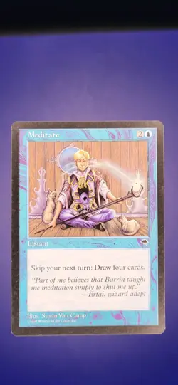 Meditate card Tempest #76 Rare Magic The Gathering Mtg LP - Image 1