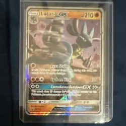 Pokemon Lucario GX Full Art Promo Holo Card SM100 Forbidden Light 210 HP English - Image 1