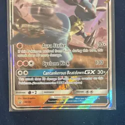 Pokemon Lucario GX Full Art Promo Holo Card SM100 Forbidden Light 210 HP English - Image 4