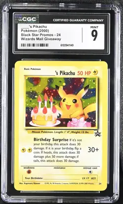 CGC 9 MINT ____'s Pikachu 2000 Black Star Promos 24 Holo Pokemon Card - Image 1