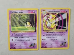 Vintage Sabrina's Abra & Kadabra Gym Challenge Pokemon Cards - Image 1