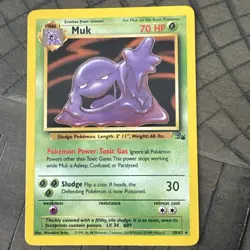 Pokemon TCG Muk 28/62 Fossil Unlimited Regular Non Holo Rare WOTC Vintage Card - Image 1