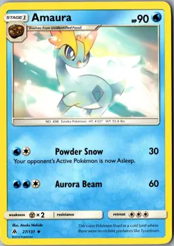 Amaura 27/131 Uncommon SM - Forbidden Light LP Pokemon Card - Image 1