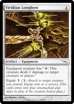 VIRIDIAN LONGBOW X 4 E/X+ MIRRODIN MAGIC THE GATHERING - Image 1