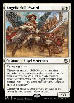 MTG Angelic Sell-Sword (10/396) Outlaws of Thunder Junction Commander LP - Image 1