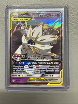 Pokemon TCG Solgaleo & Lunala GX Holo Card 75/236 Sun & Moon Cosmic Eclipse - Image 1