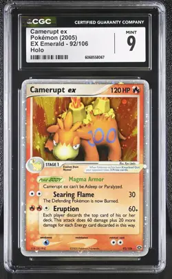 CGC 9 MINT Camerupt ex 2005 EX Emerald 92/106 Holo Pokemon Card - Image 1