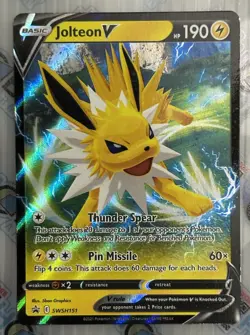 Jolteon V SWSH151 Sword & Shield Black Star Promo Holo Pokemon Card Near Mint - Image 1