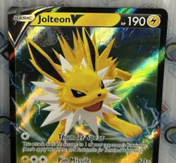 Jolteon V SWSH151 Sword & Shield Black Star Promo Holo Pokemon Card Near Mint - Image 2