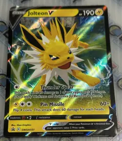 Jolteon V SWSH151 Sword & Shield Black Star Promo Holo Pokemon Card Near Mint - Image 3