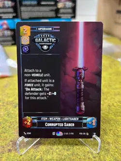 Star Wars Unlimited Galactic Championship Top 64 Light sabers SET (ALL 9 cards) - Image 3