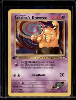 Sabrina's Drowzee 92/132 1st Edition Gym Heroes Pokemon Card - Near Mint - Image 1