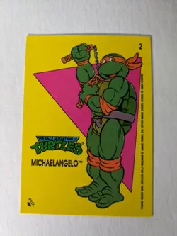 Michaelangelo # 2 TMNT Teenage Mutant Ninja Turtles Sticker Card Mirage/Surge 89 - Image 1