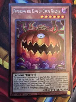 MZMU-EN001 Pumpking the King of Grave Ghosts Collector's Rare YuGiOh LP - Image 1