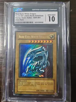 YUGIOH! 2002 Starterdeck Kaiba Blue-eyes white Dragon SDK-001 Unlimited (CGC 10) - Image 1