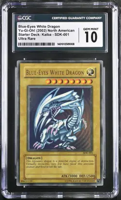 YUGIOH! 2002 Starterdeck Kaiba Blue-eyes white Dragon SDK-001 Unlimited (CGC 10) - Image 2