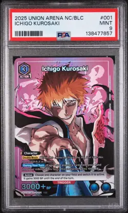 2025 BLC-3-001 Ichigo Kurosaki Union Arena Bleach PSA 9 Mint - Image 1