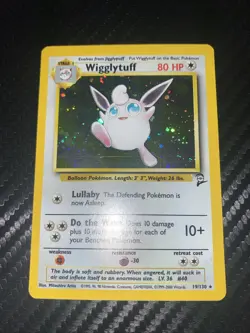 Pokemon Wigglytuff Holo Card 019/130 Base Set 2 Rare, Near Mint Vintage - Image 1