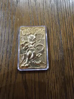 1999 Burger King Limited Edition Pokemon Trading Card 23K Gold Plated Mewtwo - Image 1
