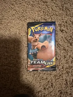 Pokemon TCG Sun and Moon Team Up Sealed Booster Pack 10 Cards - Image 1