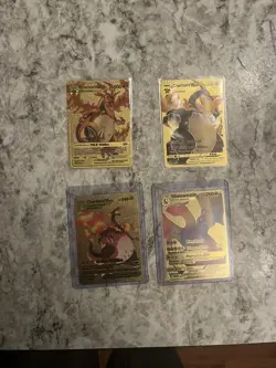 Charizard Vmax Gold Foil Charizard Gx Gold Foil Vmax Blue DX lot of 4 cards - Image 1