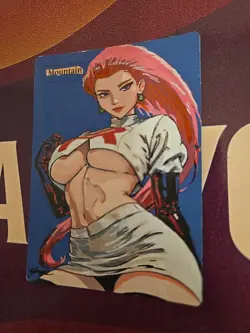 MTG Mountain Jessie Pokemon Waifu Alter Hand Painted by BAZAYO 18+ One of a Kind - Image 2