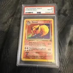 1999 Pokemon Jungle Flareon Holo PSA 8 - Image 1