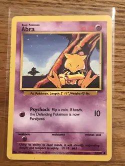 **Light Play** Abra Base Set 43/102 Pokemon Card - Image 1