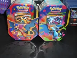 Pokemon TCG -MEGA CHARIZARD X EX TIN + MEGA CHARIZARD Y EX TIN BRAND NEW NICE!! - Image 1