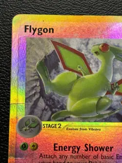 2003 Pokemon FLYGON 4/97 Ex Dragon Set REVERSE HOLO Foil Rare Card e-Reader HP - Image 3