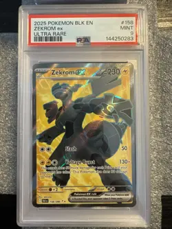 Pokemon TCG Zekrom EX 158/086 Ultra Rare Black Bolt PSA 9 - Image 1