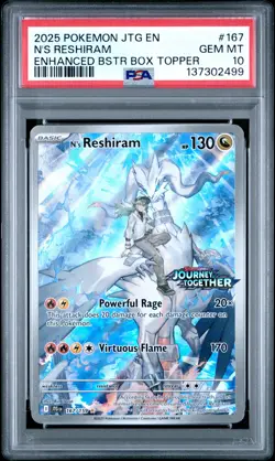 2025 POKEMON JTG EN-JOURNEY TOGETHER #167 N'S RESHIRAM PSA 10 - Image 1