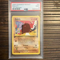 PSA 9 Pokemon 2000 1st Edition Team Rocket Diglett #52 - Image 1